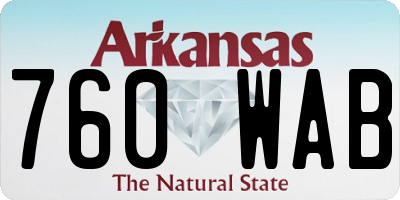 AR license plate 760WAB
