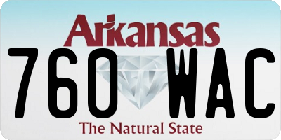 AR license plate 760WAC