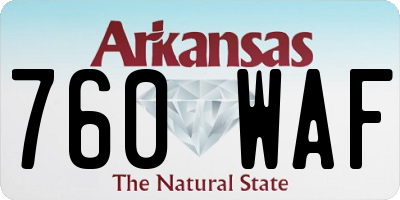 AR license plate 760WAF