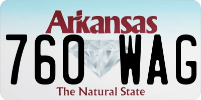 AR license plate 760WAG