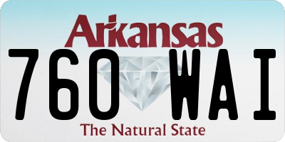 AR license plate 760WAI