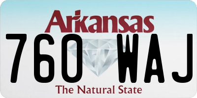 AR license plate 760WAJ