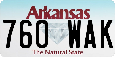 AR license plate 760WAK