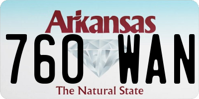 AR license plate 760WAN