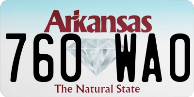 AR license plate 760WAO