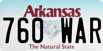 AR license plate 760WAR