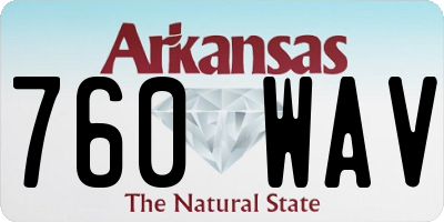 AR license plate 760WAV
