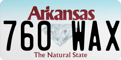 AR license plate 760WAX