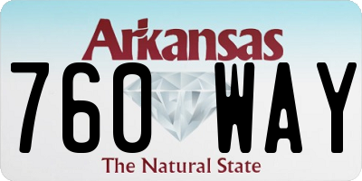 AR license plate 760WAY