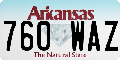 AR license plate 760WAZ