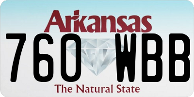AR license plate 760WBB