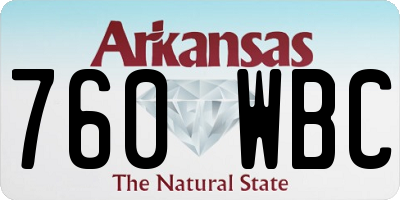 AR license plate 760WBC