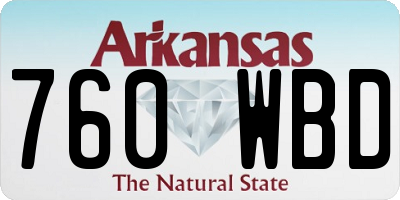 AR license plate 760WBD