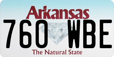 AR license plate 760WBE