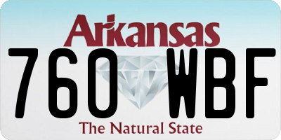AR license plate 760WBF