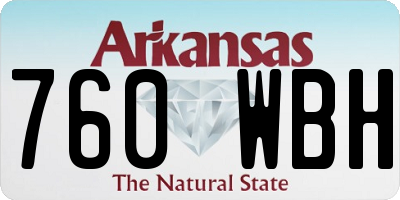 AR license plate 760WBH