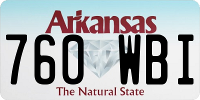 AR license plate 760WBI