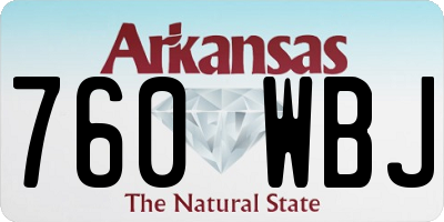 AR license plate 760WBJ