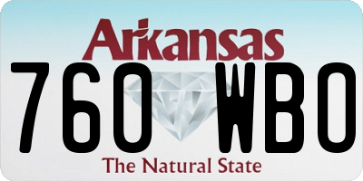 AR license plate 760WBO