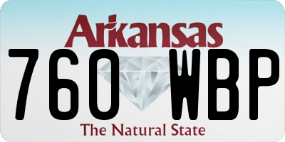 AR license plate 760WBP