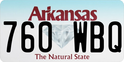AR license plate 760WBQ