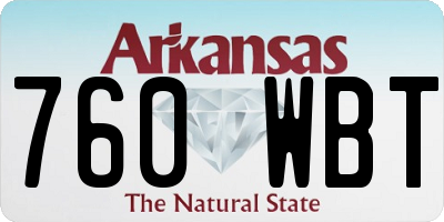 AR license plate 760WBT
