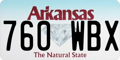 AR license plate 760WBX