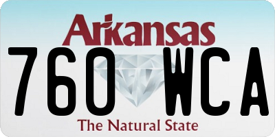 AR license plate 760WCA