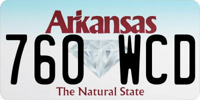 AR license plate 760WCD