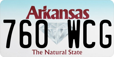 AR license plate 760WCG