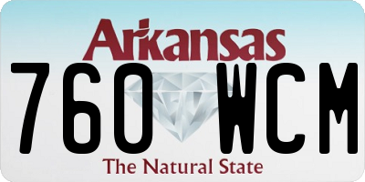 AR license plate 760WCM