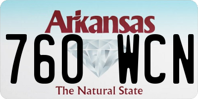 AR license plate 760WCN