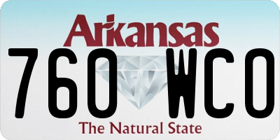 AR license plate 760WCO