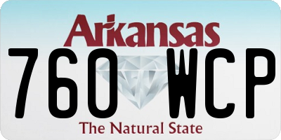 AR license plate 760WCP