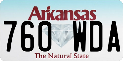 AR license plate 760WDA