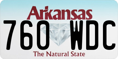 AR license plate 760WDC