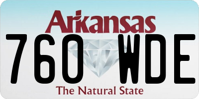 AR license plate 760WDE