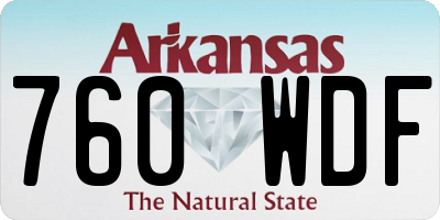 AR license plate 760WDF