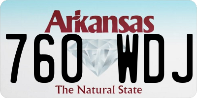 AR license plate 760WDJ