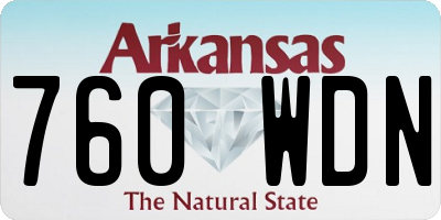 AR license plate 760WDN