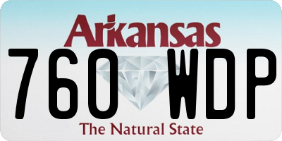 AR license plate 760WDP
