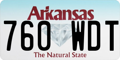 AR license plate 760WDT