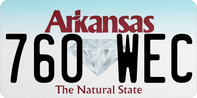 AR license plate 760WEC