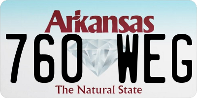 AR license plate 760WEG