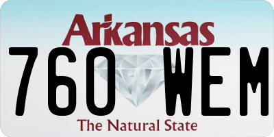 AR license plate 760WEM