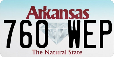 AR license plate 760WEP