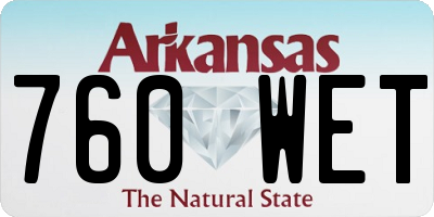 AR license plate 760WET