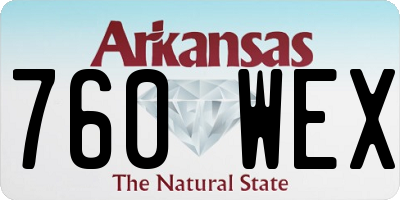 AR license plate 760WEX