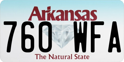 AR license plate 760WFA