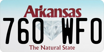 AR license plate 760WFO